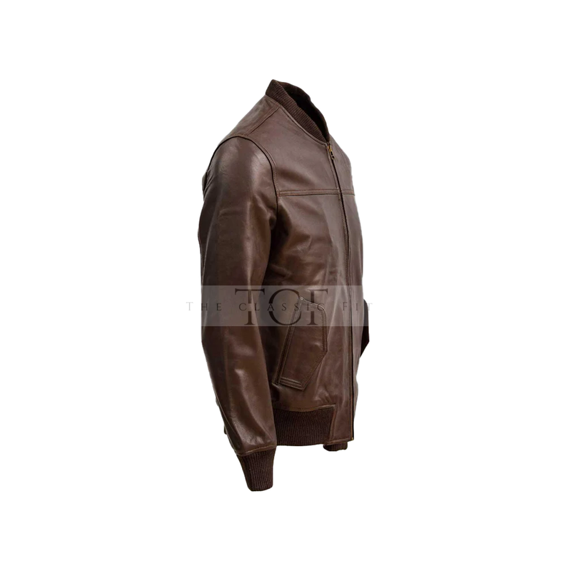 Men's Biker Pure Leather Jacket | Brown