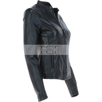Women's Biker Leather Jacket | Black