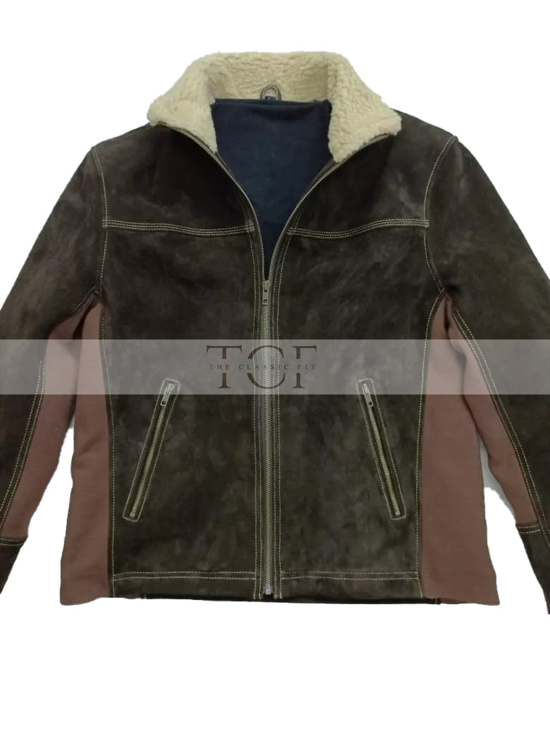 Men's Rick Grimes The Walking Dead Season 6 Real Suede Leather Jacket | Brown