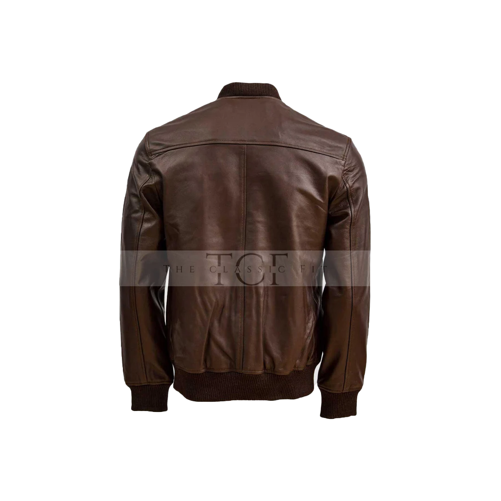 Men's Biker Pure Leather Jacket | Brown