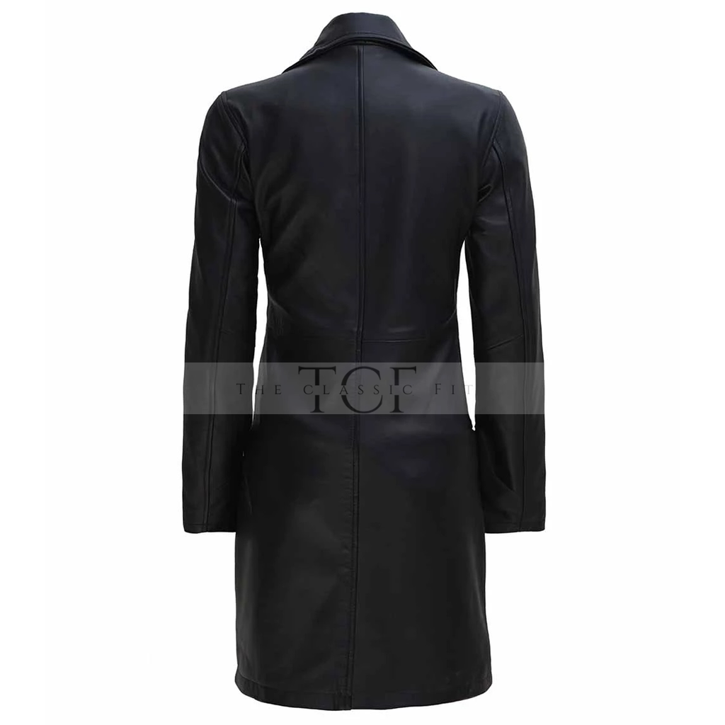 Women's Real Leather Car Coat | Black