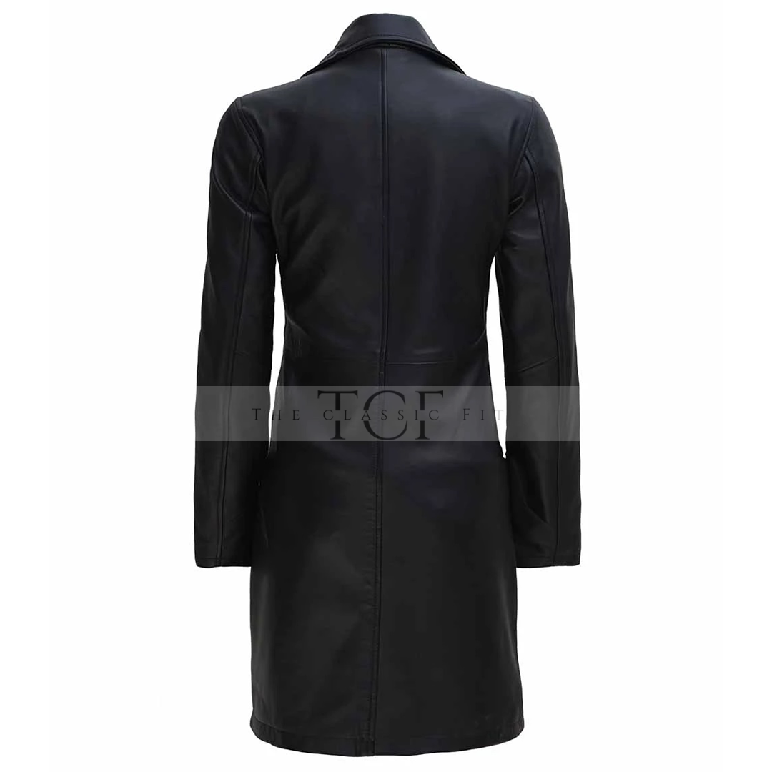 Women's Real Leather Car Coat | Black