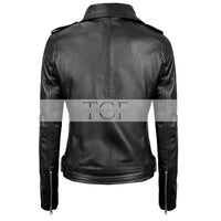 Women's Motorcycle Leather Jacket | Black