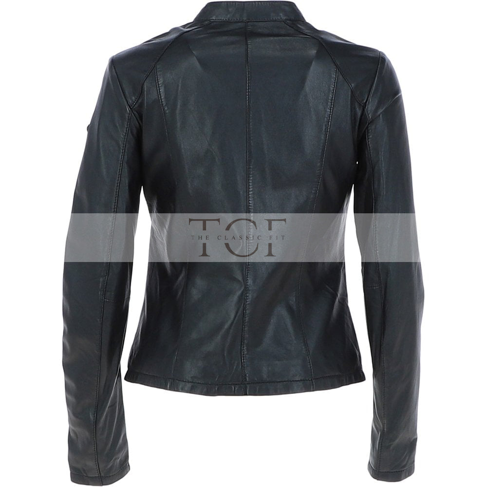 Women's Biker Leather Jacket | Black