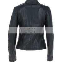 Women's Biker Leather Jacket | Black