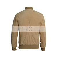 Men's Bomber Suede Leather Jacket | Camel Brown