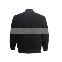 Men's  Suede Leather Bomber Jacket | Black