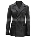 Women's Leather Blazer Coat | Black